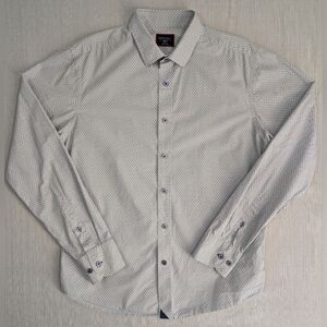 UNTUCKit Valdonica Slim Fit Geometric Button-Up Shirt White/Navy Men's M